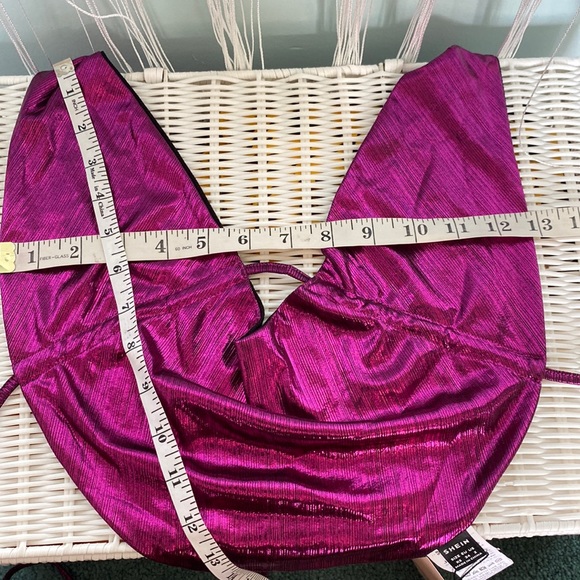 Magenta Metallic Halter Top NWT Size XS - Picture 13 of 13